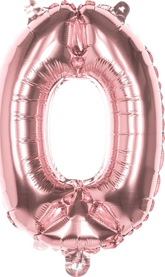 Rosegoud Folieballon Cijfer 0