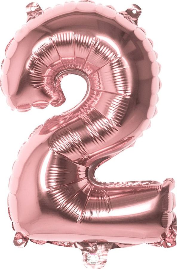 Rosegoud Folieballon Cijfer 2
