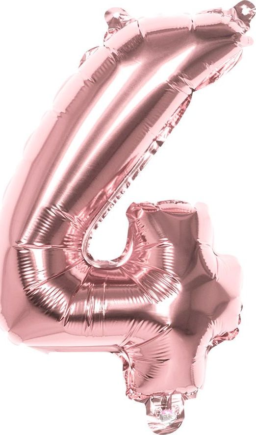 Rosegoud Folieballon Cijfer 4