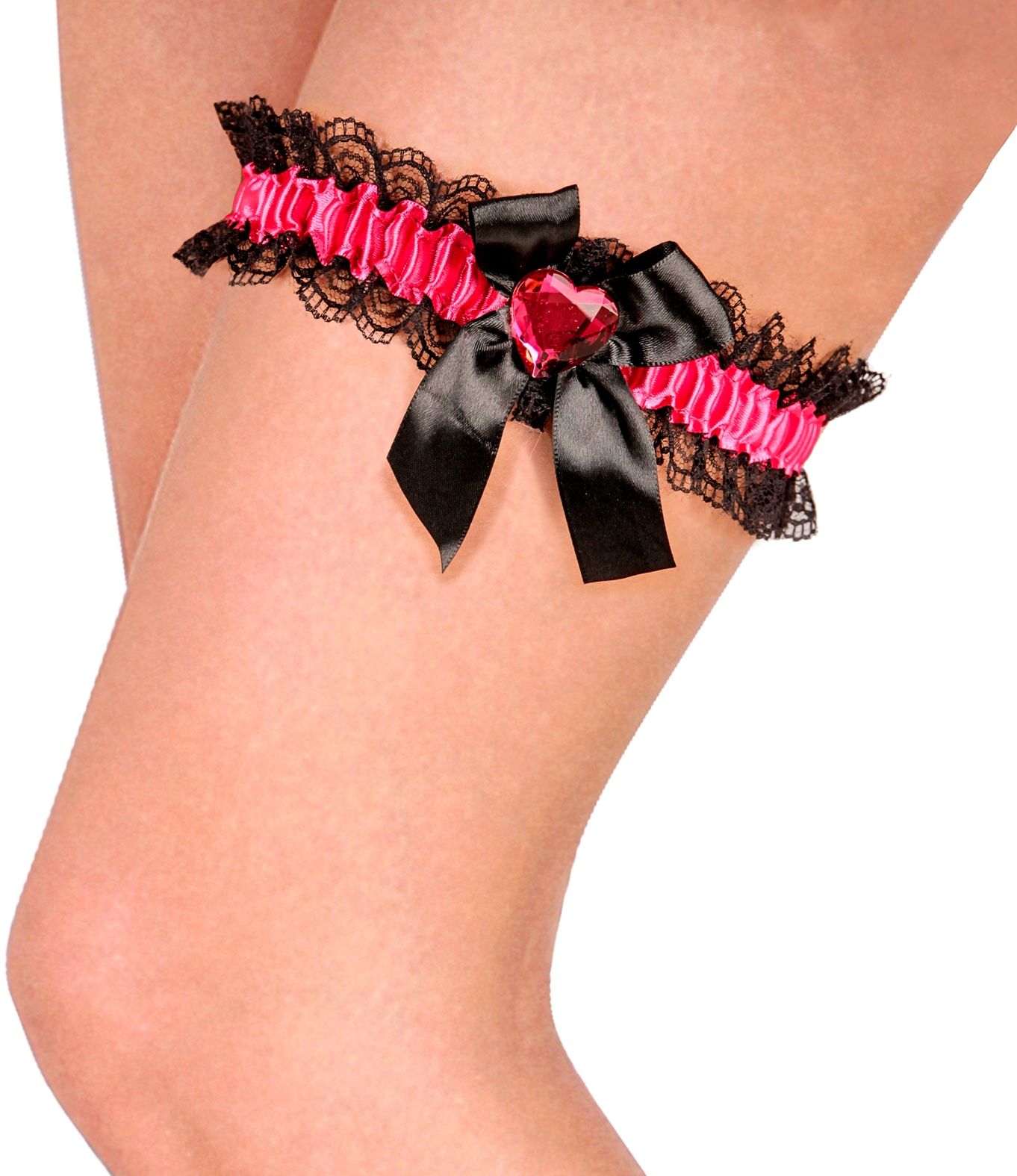 Roze 20's Kousenband met Roze Hartje