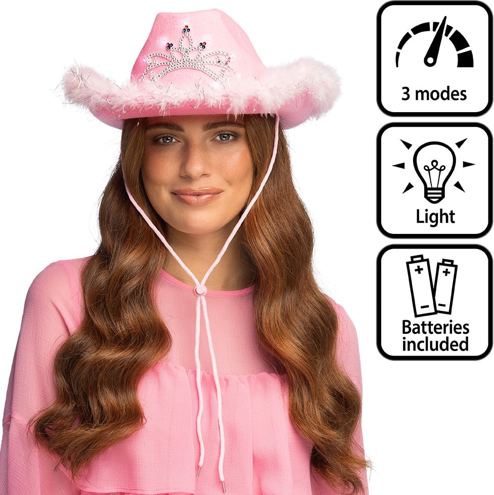 Roze Bride to Be Cowboyhoed met LED Verlichting