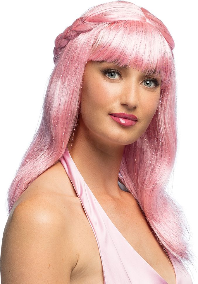 Roze Bubblegum Barbie Pruik