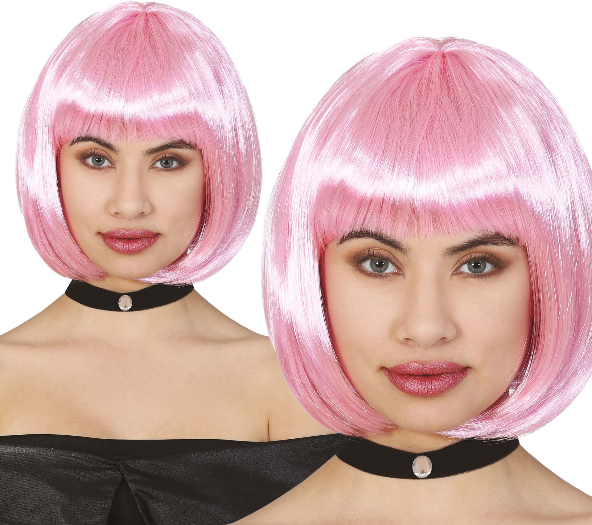 Roze Bubblegum Bob Pruik Dames