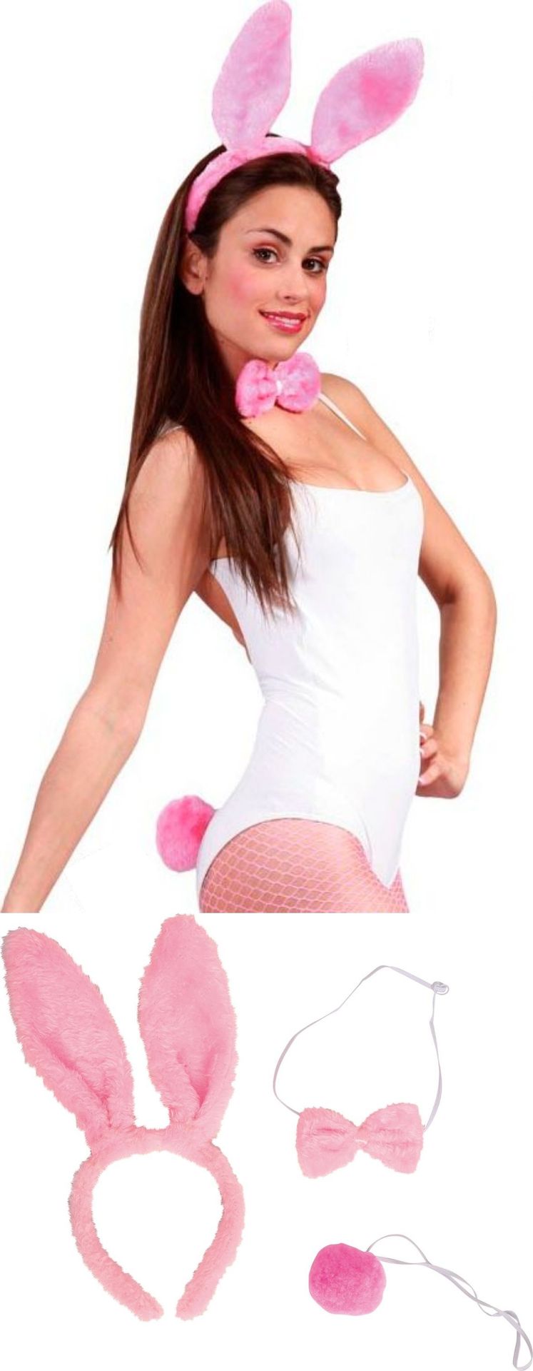 Roze Bunnygirl Accessoire Setje
