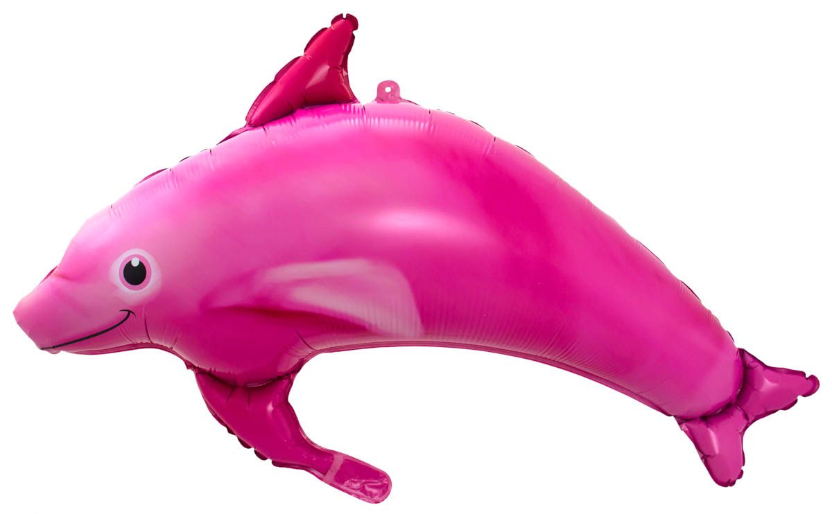 Roze dolfijnvormige folieballon