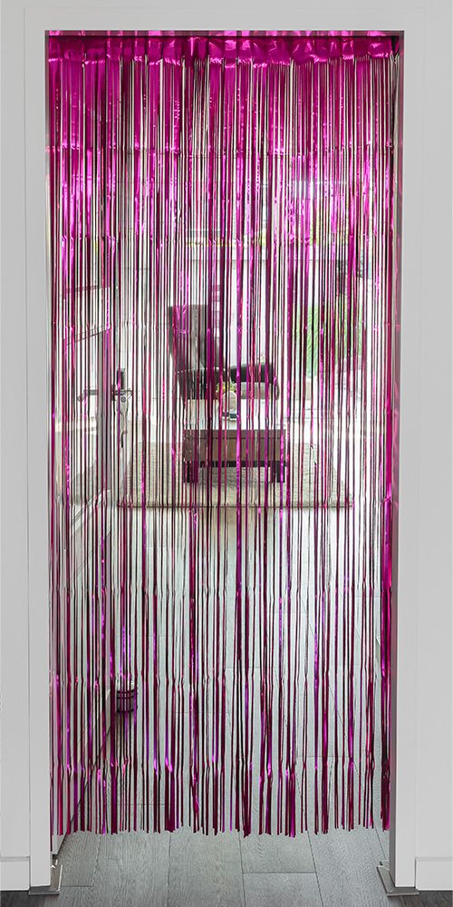 Roze Franjegordijn Metallic 200cm