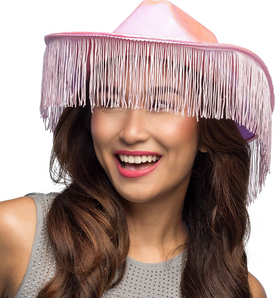 Roze Gerafelde Cowboyhoed Vrijgezellenfeest