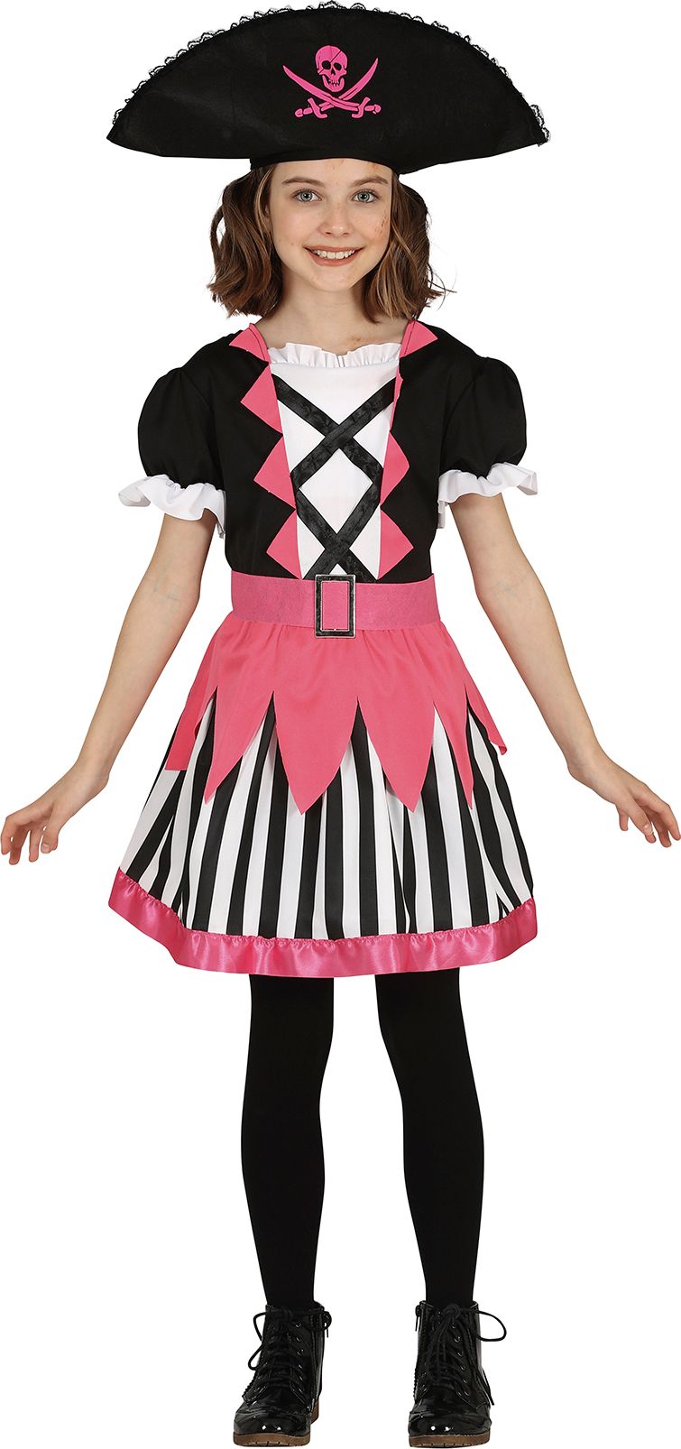 Roze Gestreepte Piraten Kostuum Meisje