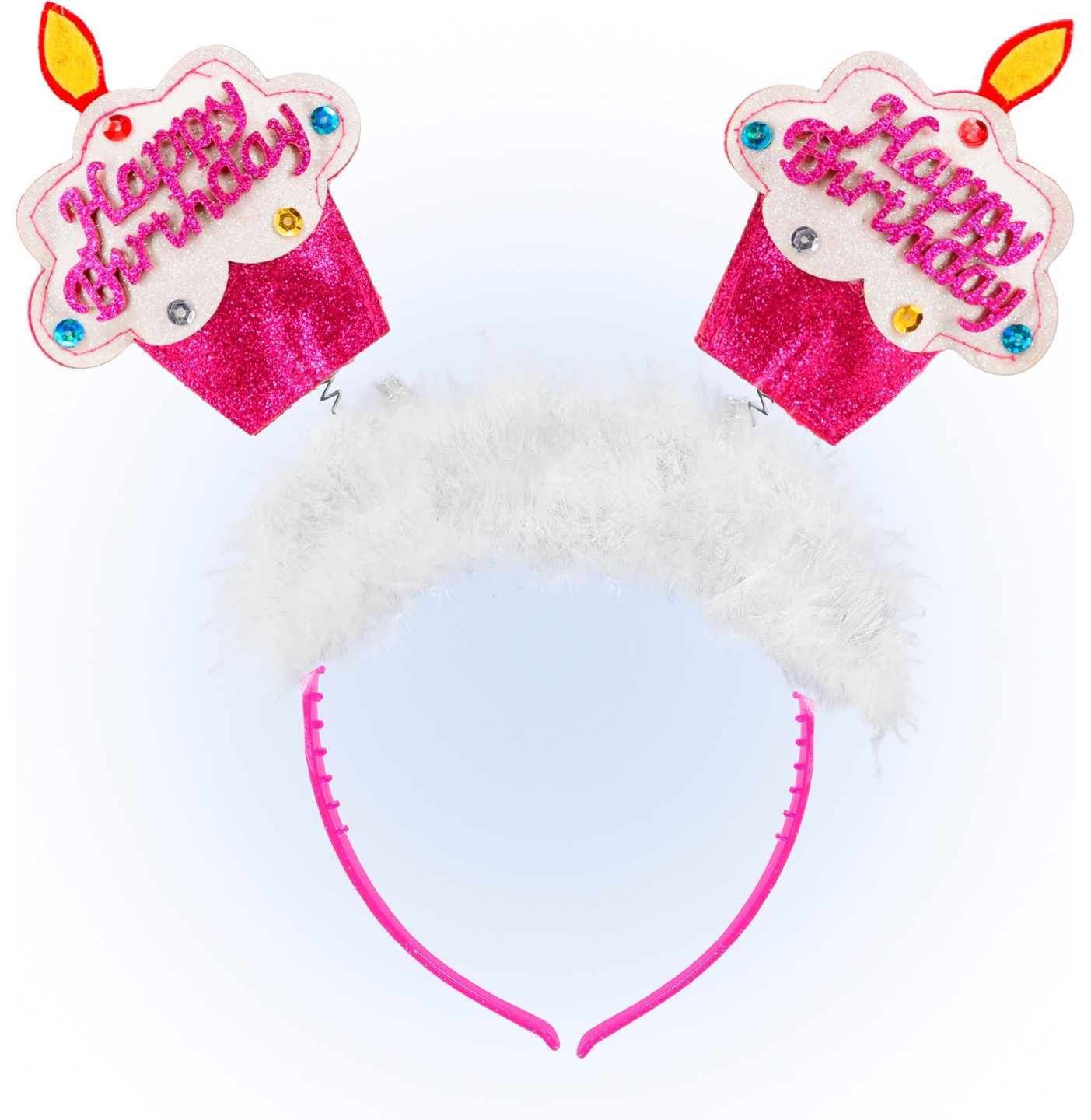 Roze Happy Birthday Taartjes Haarband