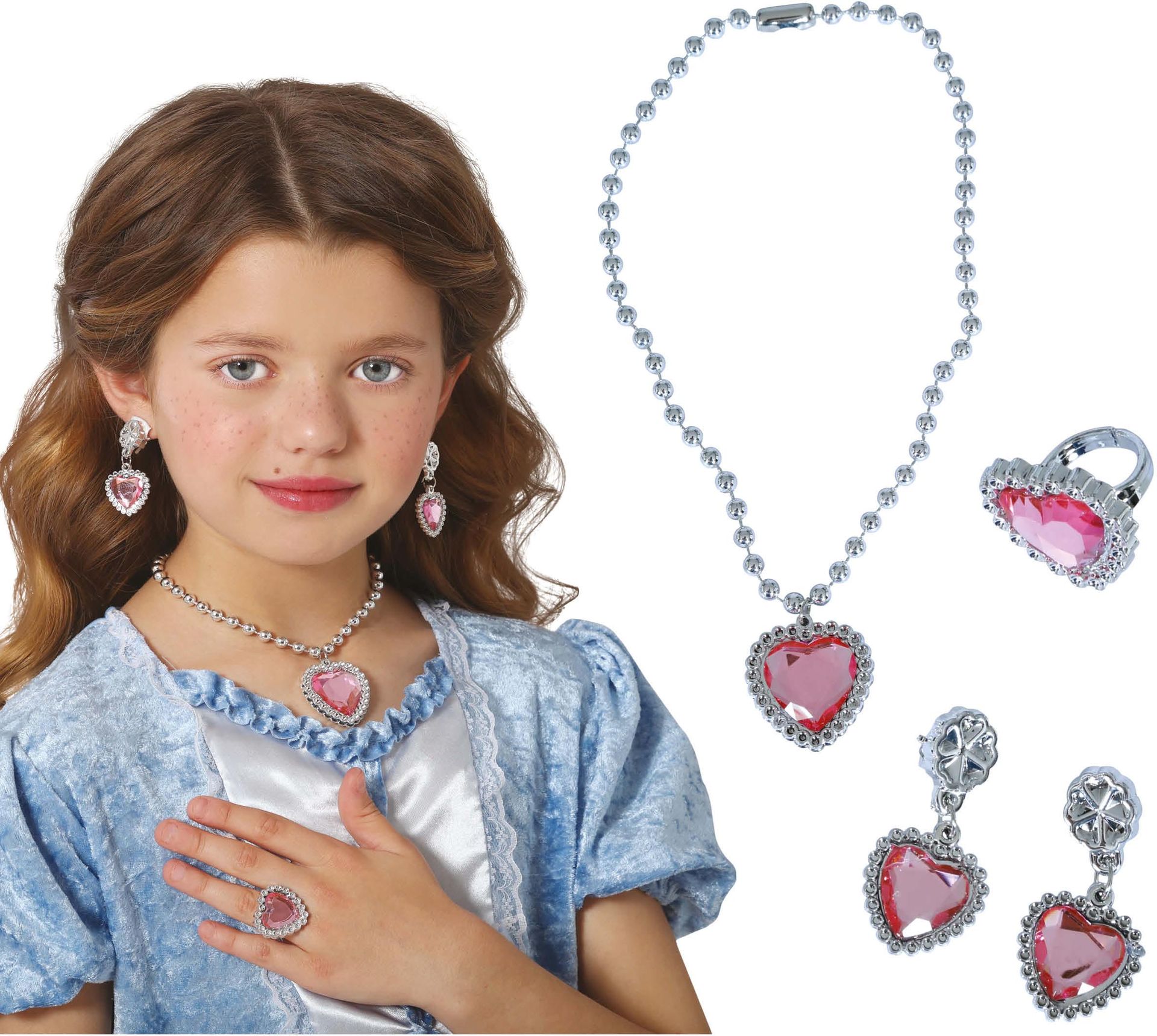 Roze Hart Sieraden set Prinsessen 4-Delig Meisjes