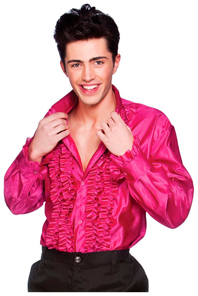 Roze jaren 70 disco shirt
