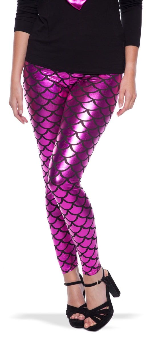 Roze Metallic Zeemeermin Legging One Size