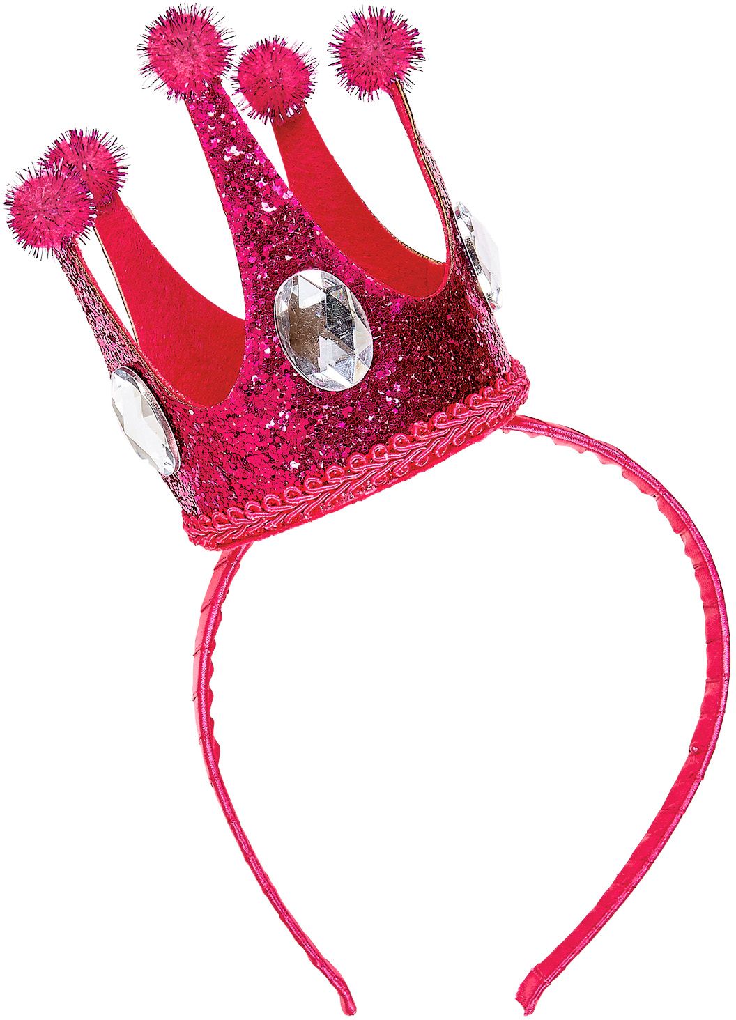 Roze mini glitter kroon haarband
