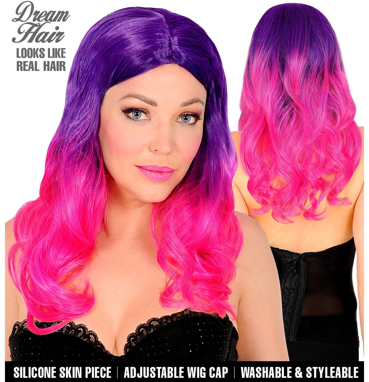 Roze Ombre Diva Pruik