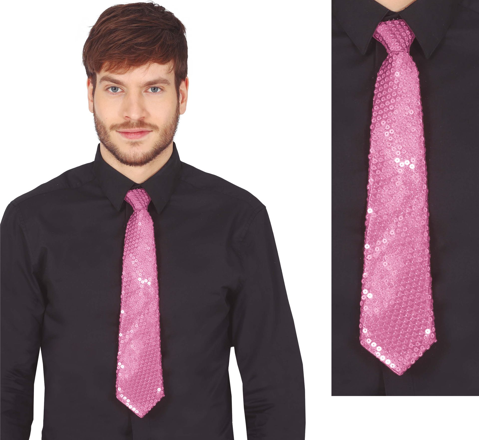 Roze Pailletten Stropdas