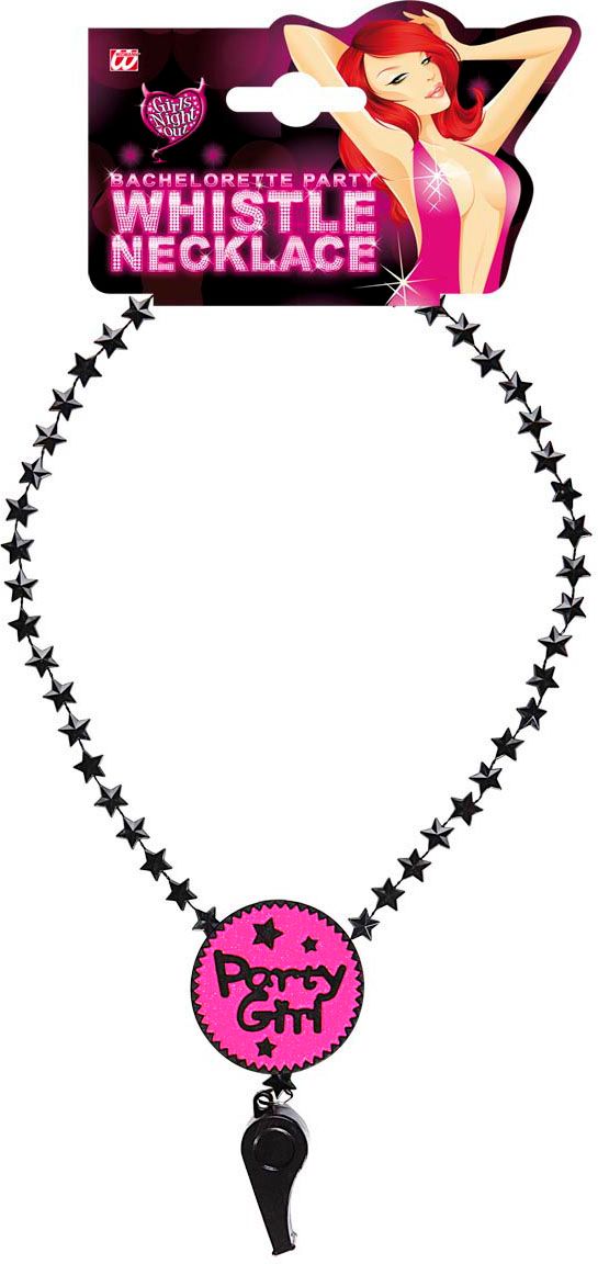Roze Party Girl Ketting met Fluitje