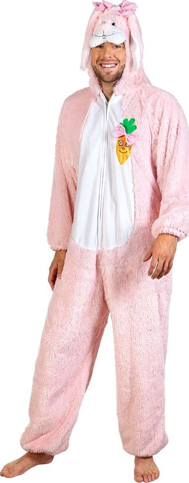 Roze Pluche Deluxe Paashaas Jumpsuit
