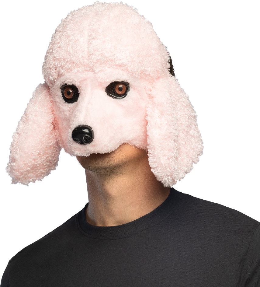Roze Poedel Pluche Masker