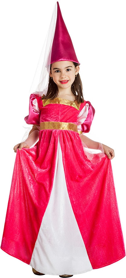 Roze Prinsessenkostuum met Punthoed Meisjes