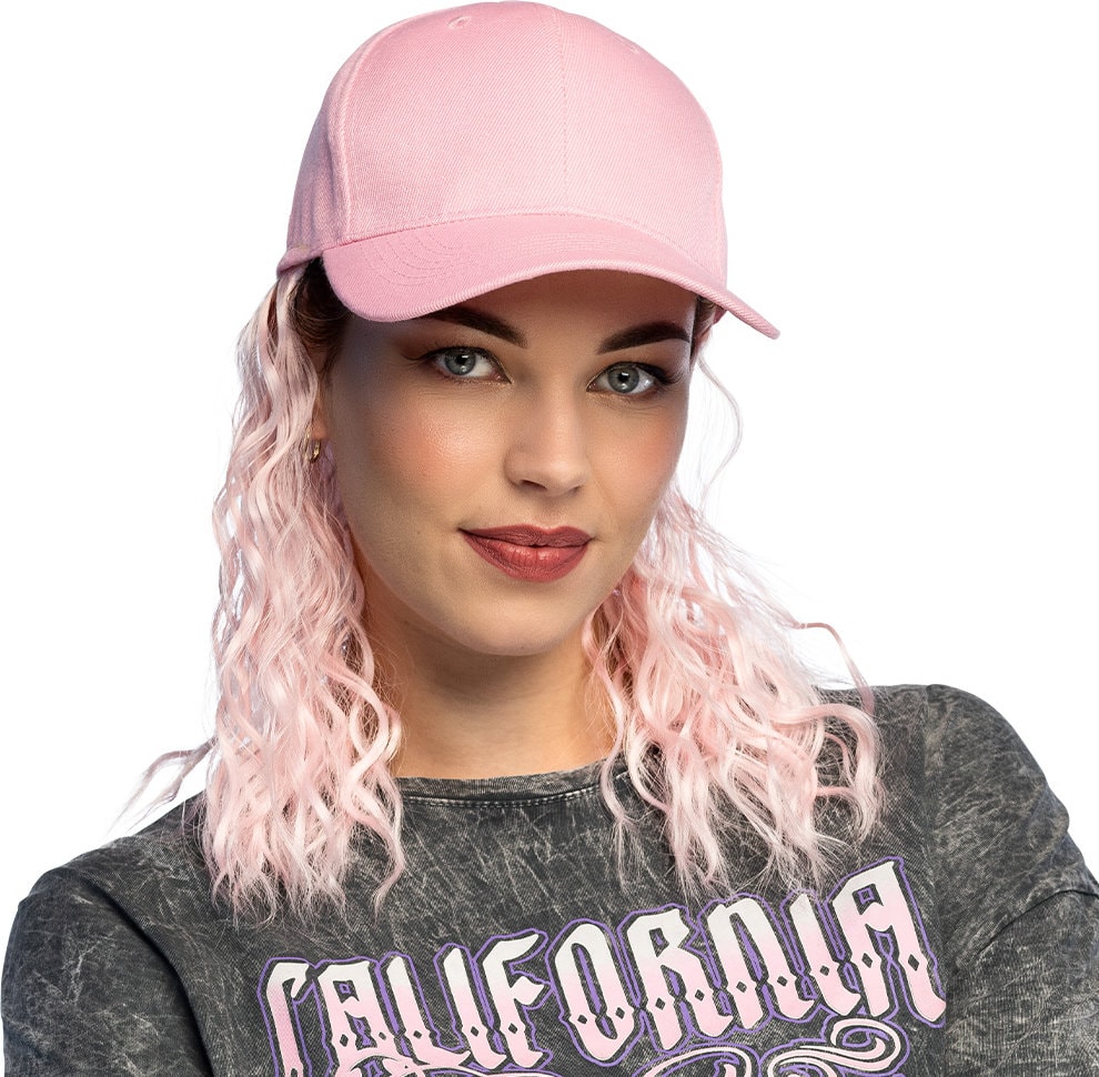 Roze Pruik met Roze Pet Dames