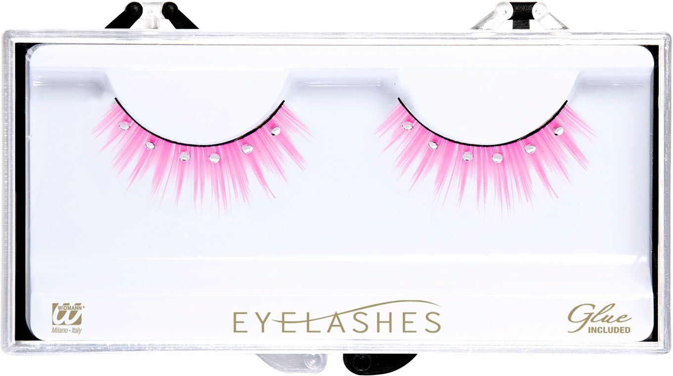 Roze Puntige Oogwimpers met Strass Steentjes