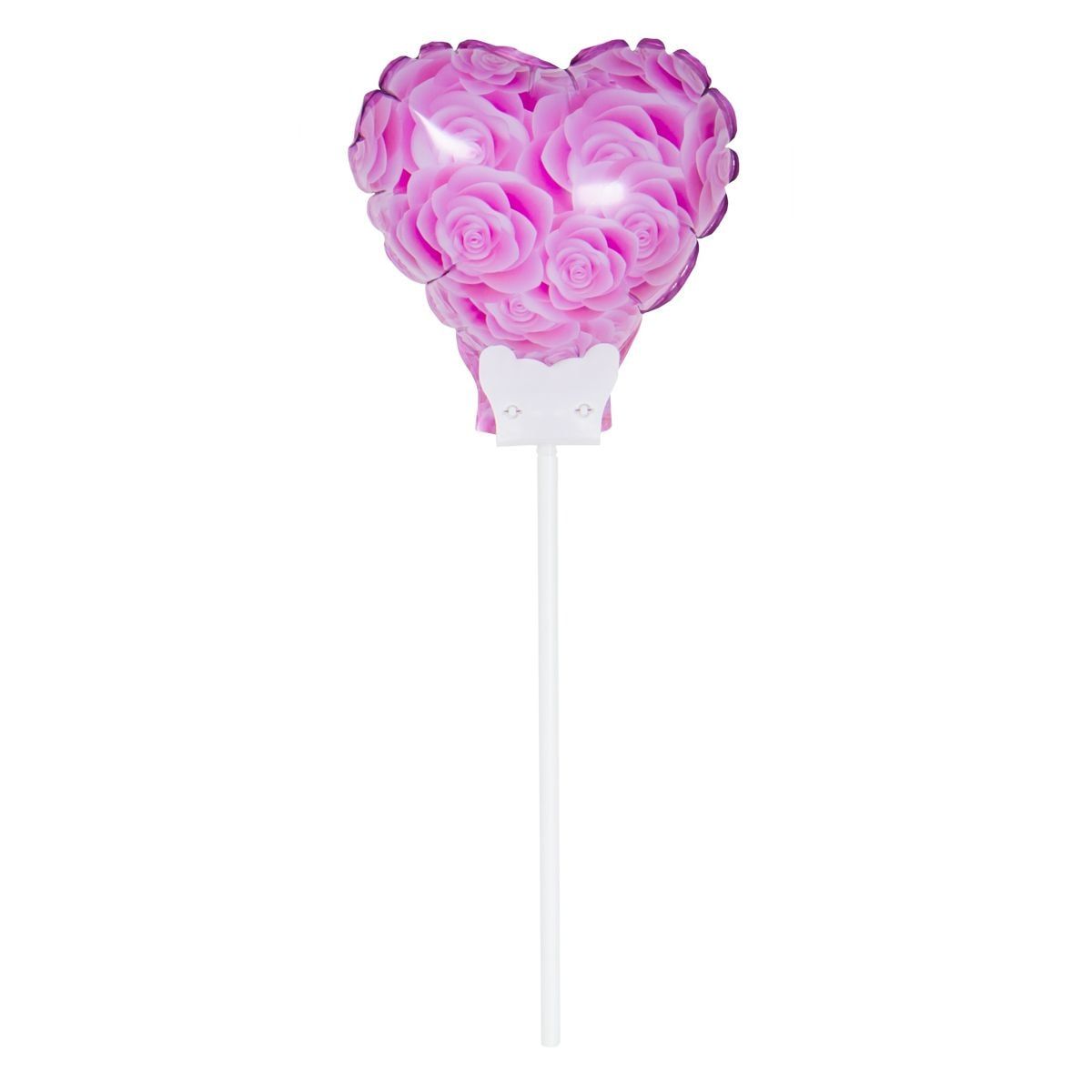 Roze Rozen Hartvormige Mini Folieballon