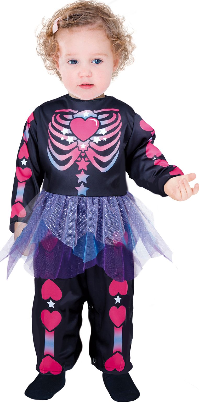 Roze Skelet Kostuum Baby