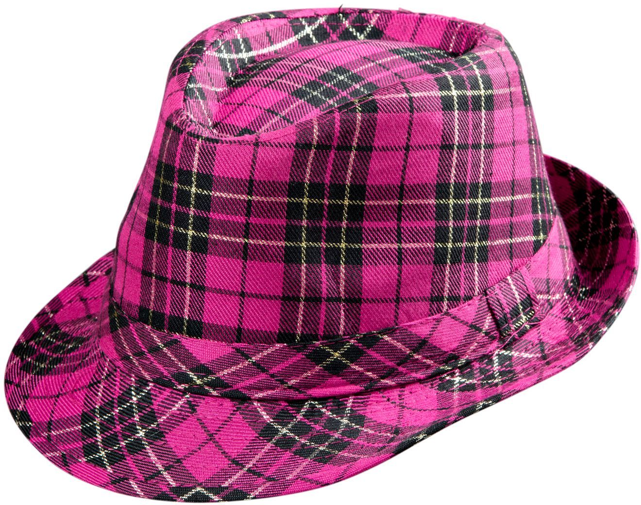 Roze Tartan Fedora