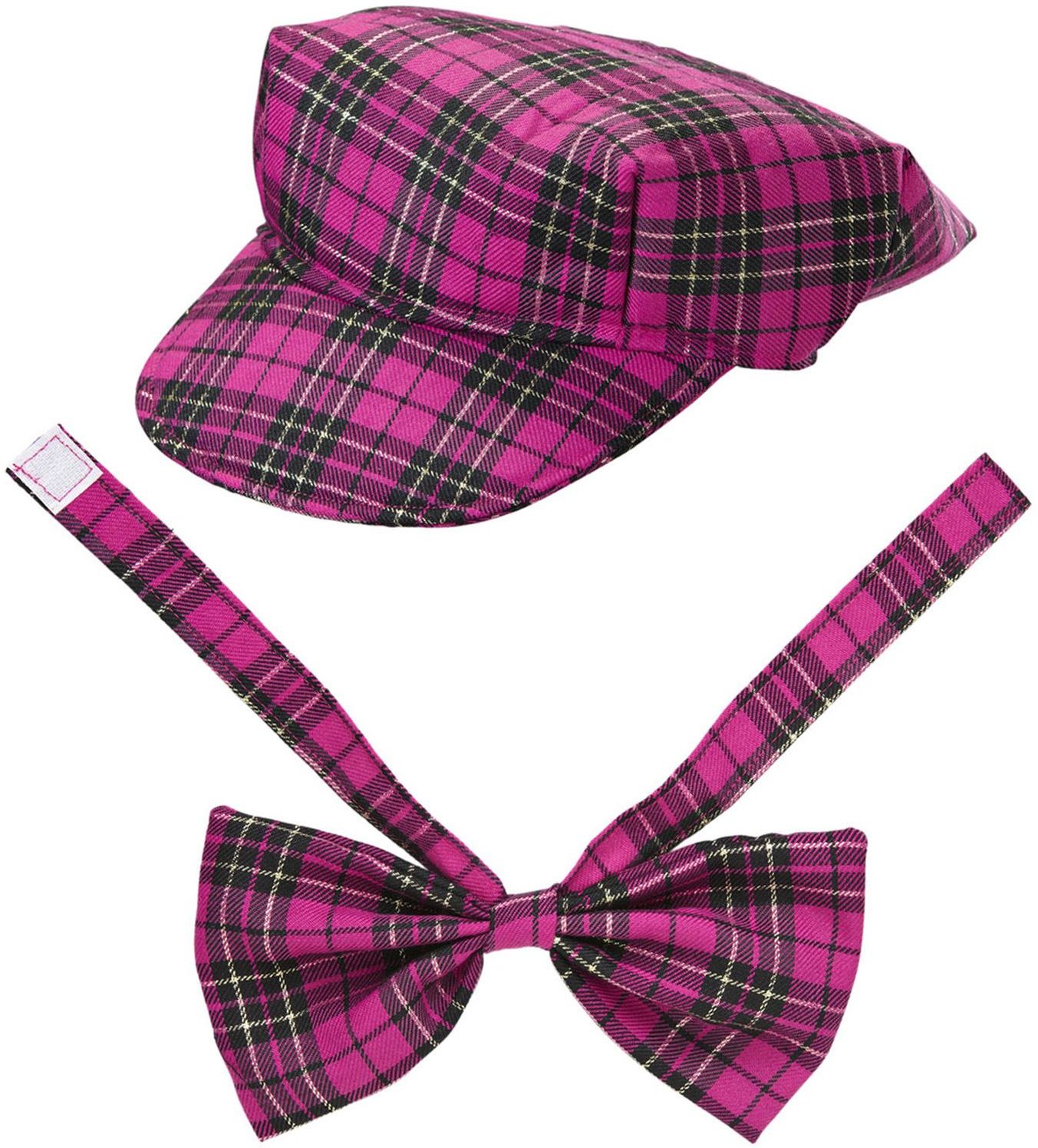 Roze Tartan Pet met Strik