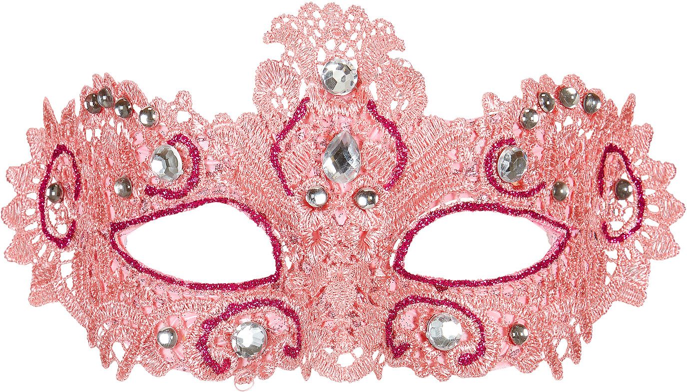 Roze Venetiaans Oogmasker