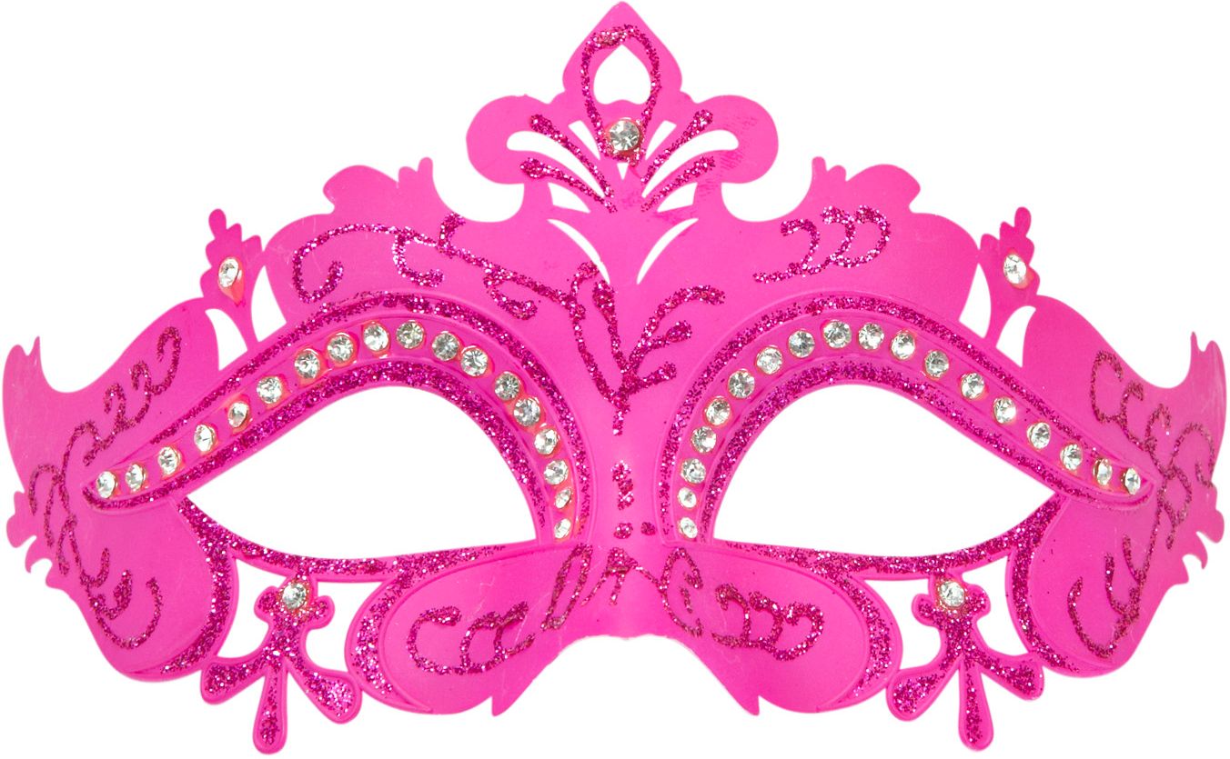 Roze Venetiaanse Glitter Oogmasker