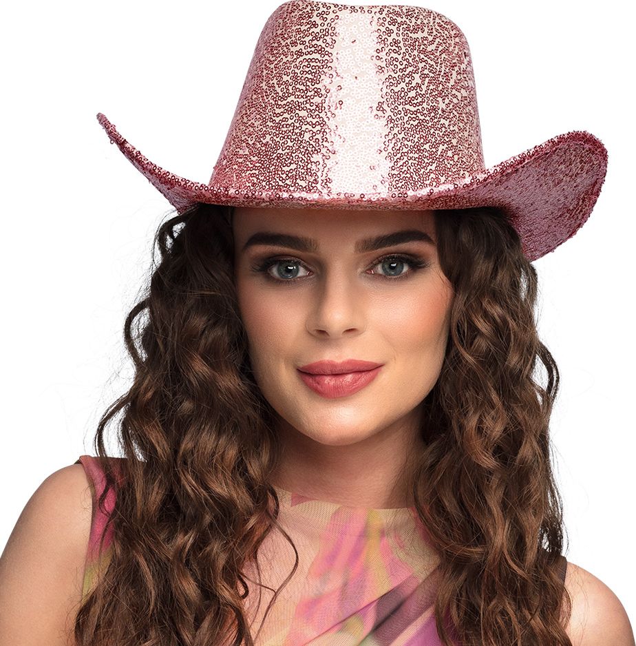 Roze Western Rodeo Hoed Pailletten