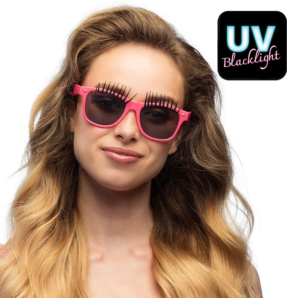 Roze Wimper Feestbril