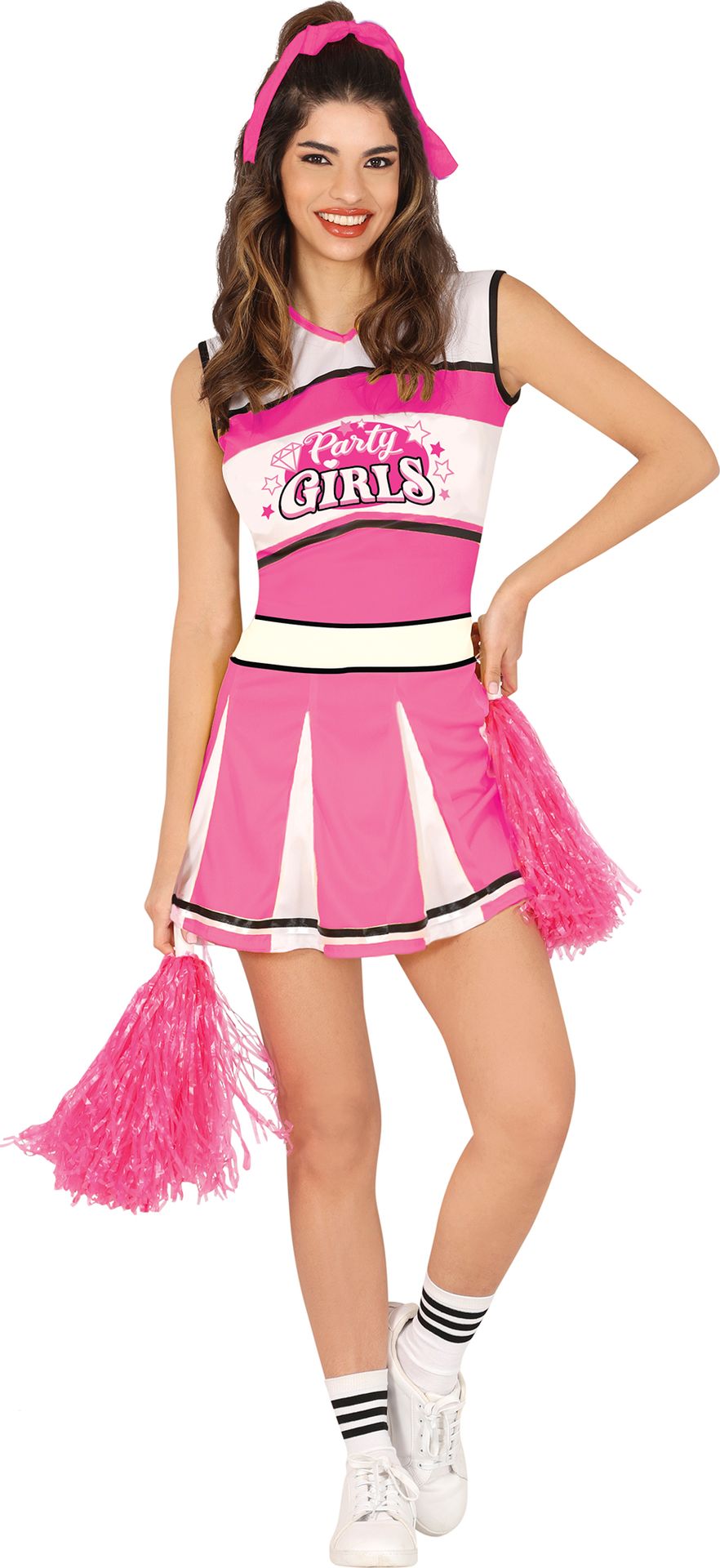 Roze Witte Cheerleader Kostuum