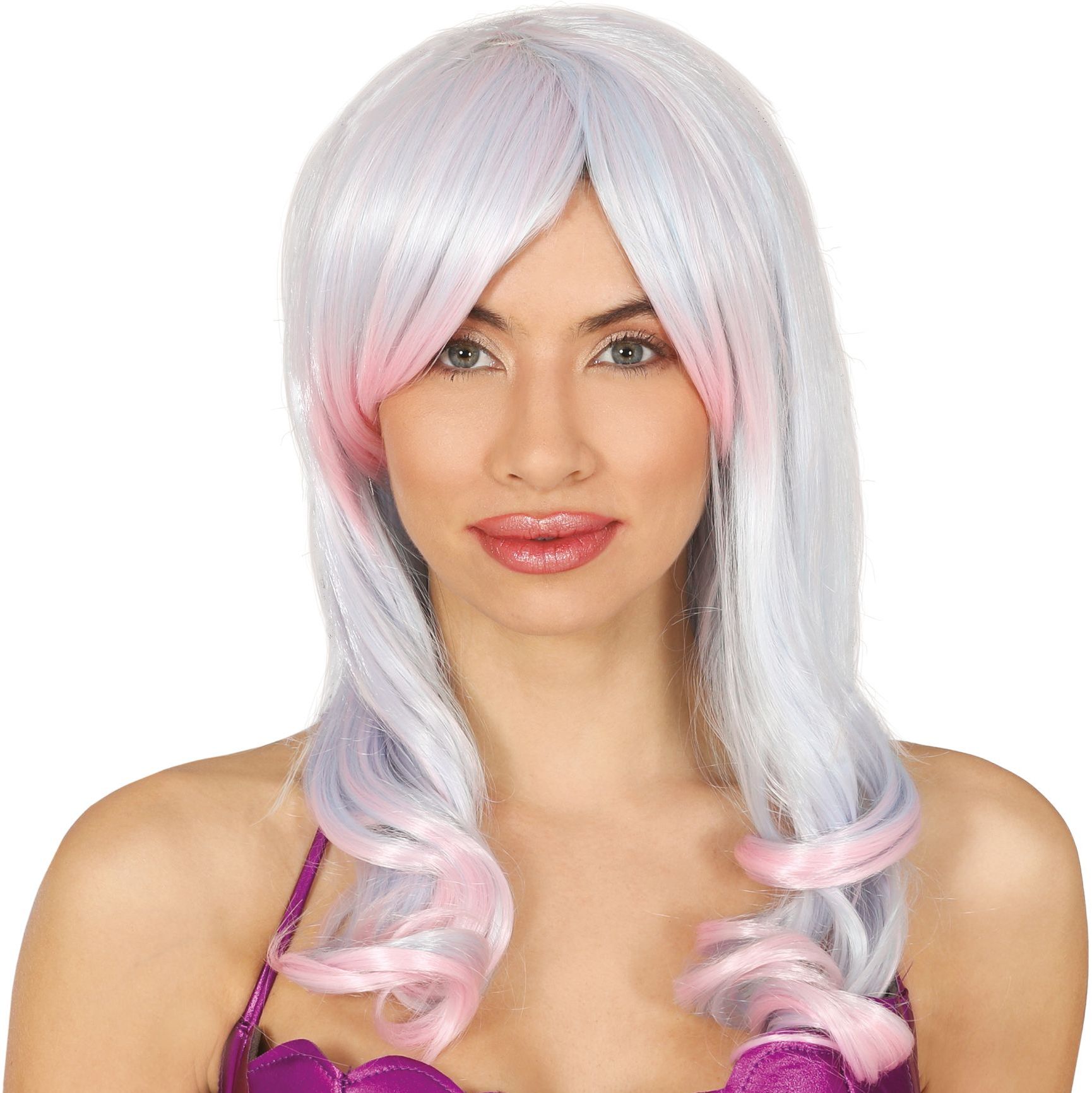 Roze Zeemeermin Gabriel Pruik