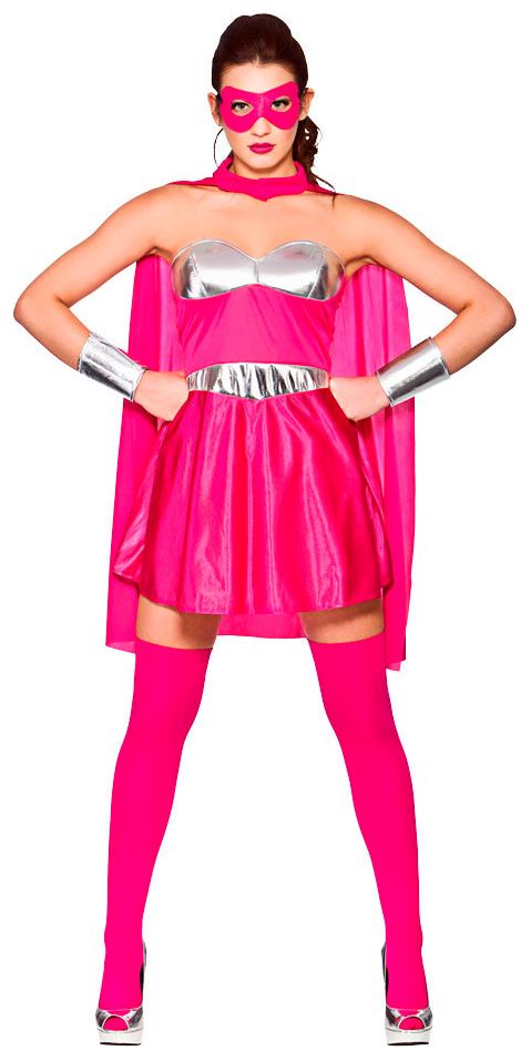 Roze zilver superhelden jurk