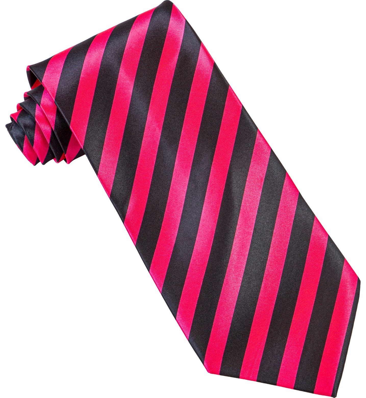 Roze zwart gestreepte stropdas