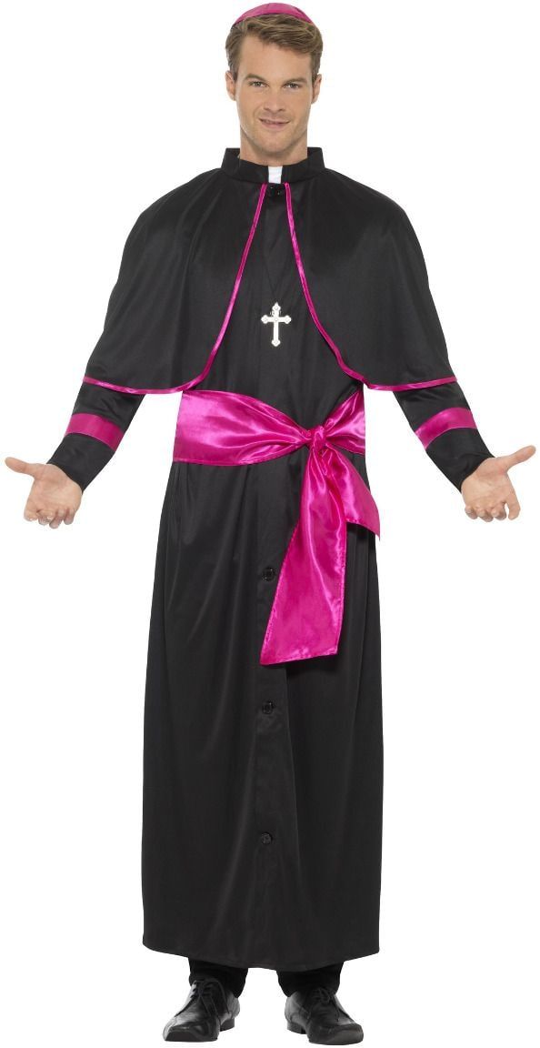 Roze zwarte kardinaal kostuum mannen