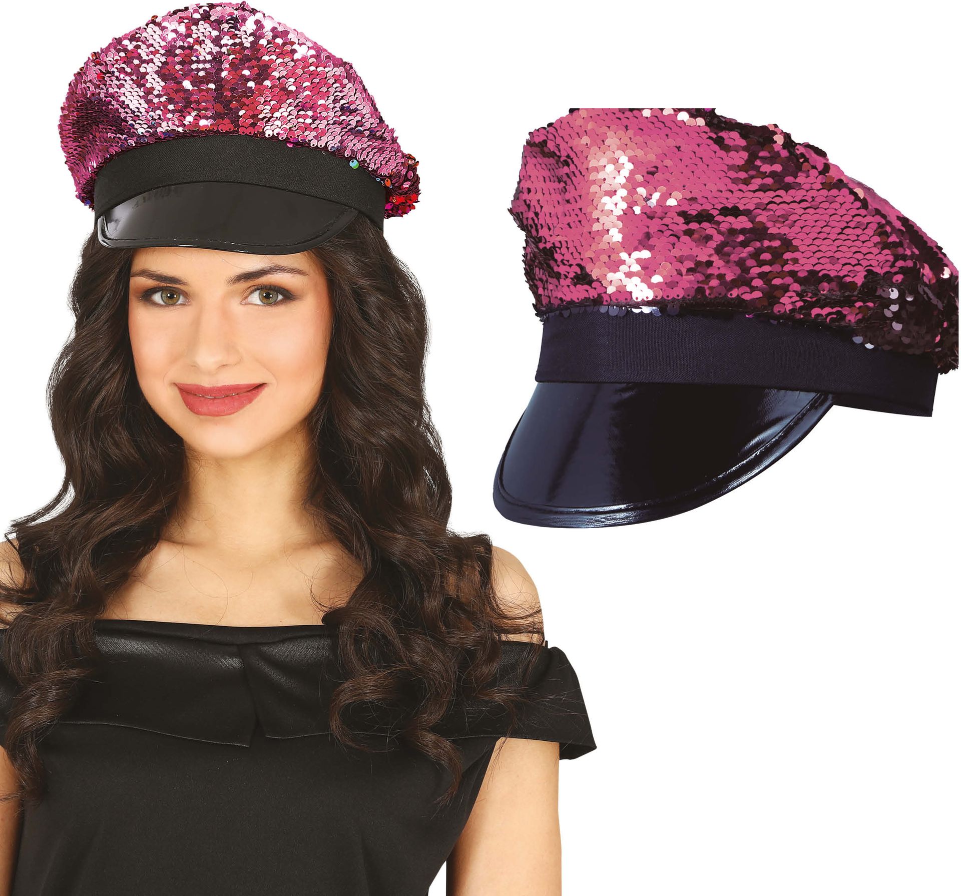 Roze-Zwarte Pailletten Pet