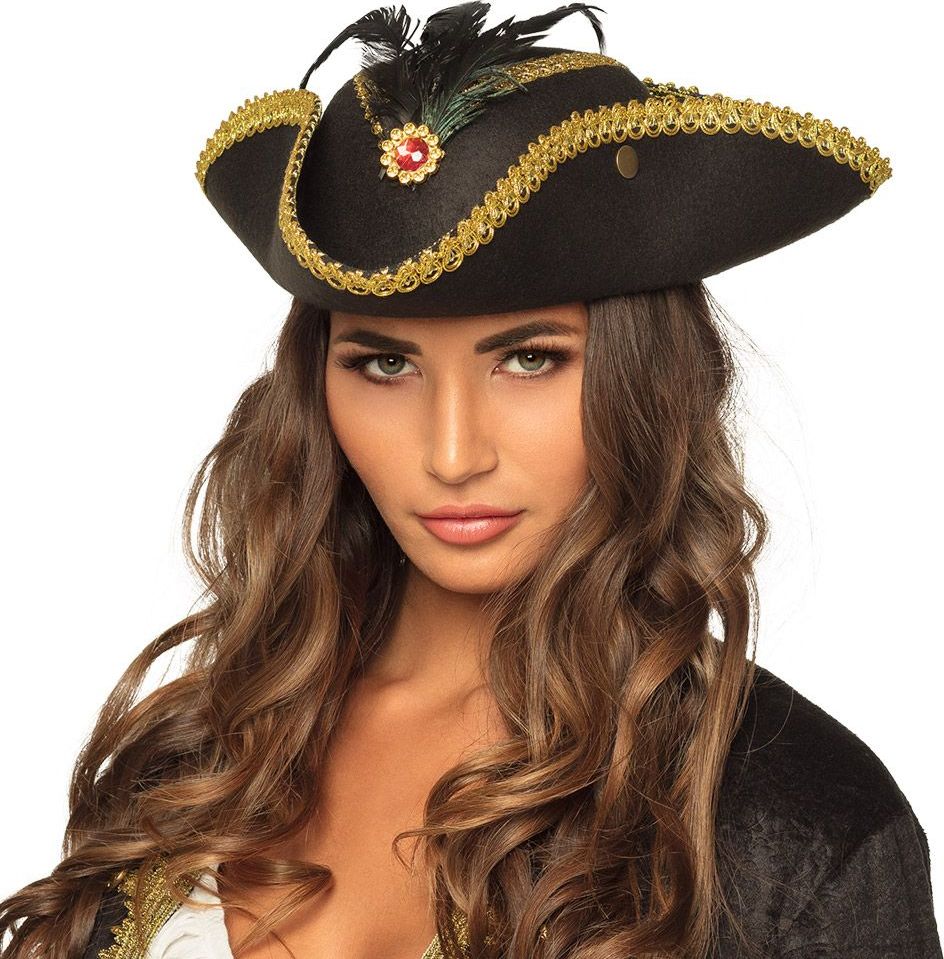 Ruby Admiraal Piraat Hoed met Veer