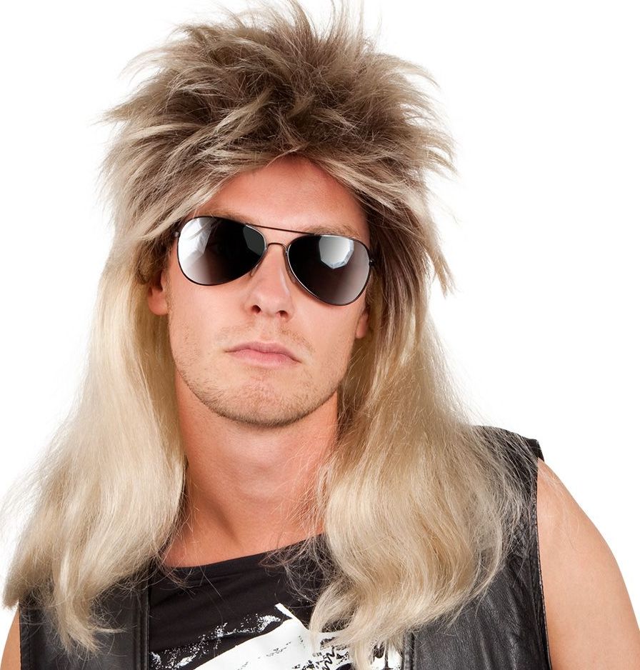Ryan 80's Rocker Pruik Blond