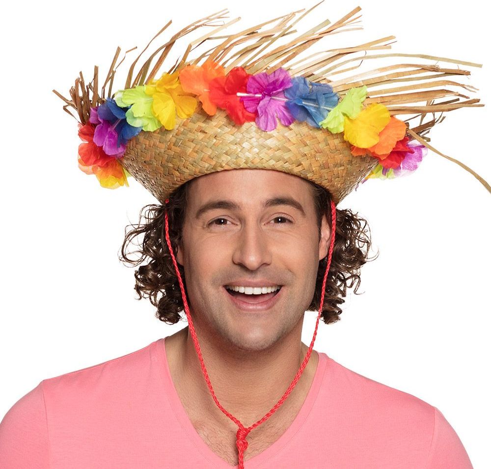 Sammy Hawaii Strohoed met Bloemen