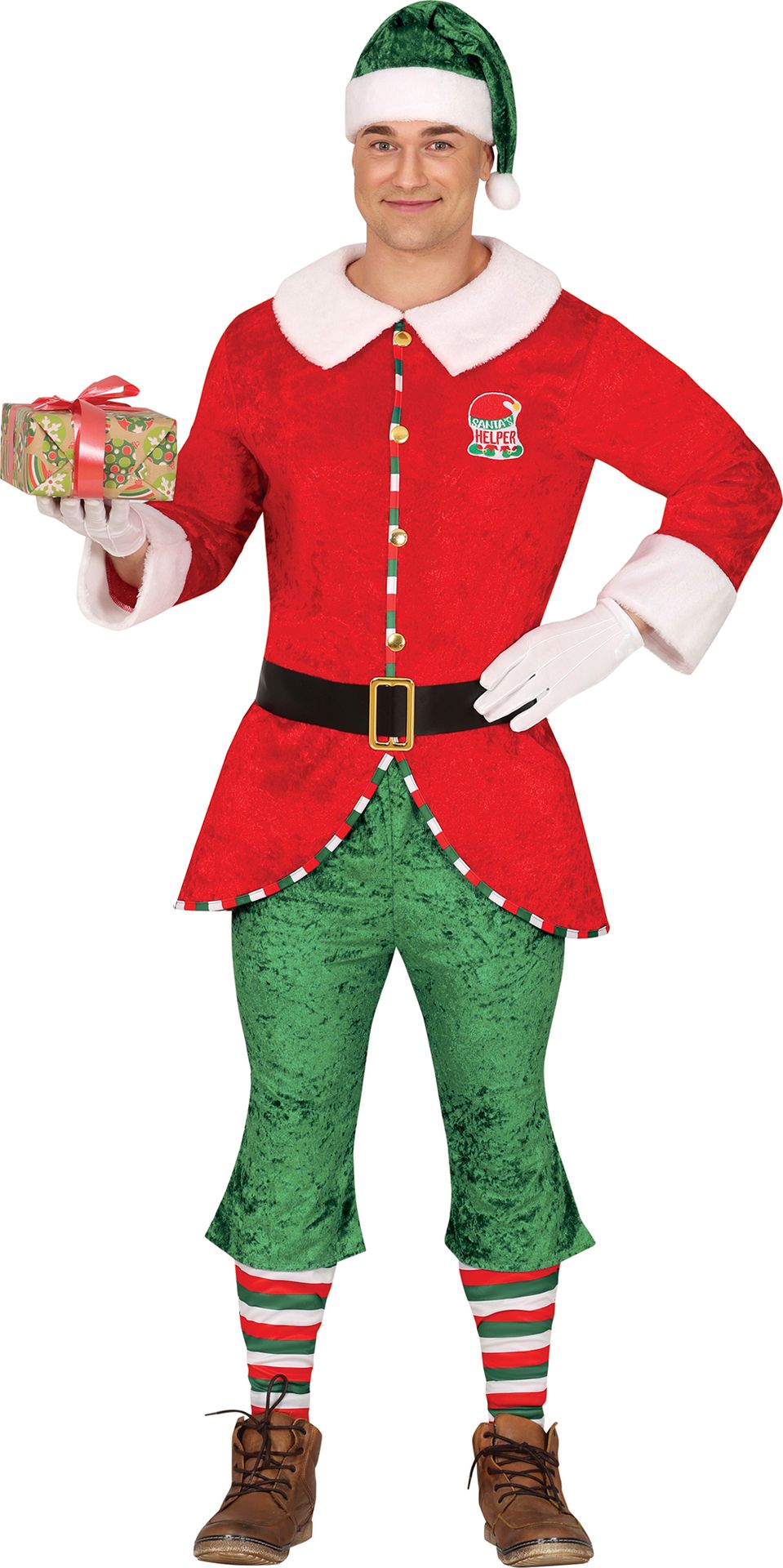 Santa Helper Kerstelf Kostuum Heren