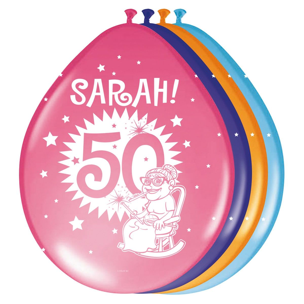 Sarah verjaardag 50 jaar ballonnen 8 stuks