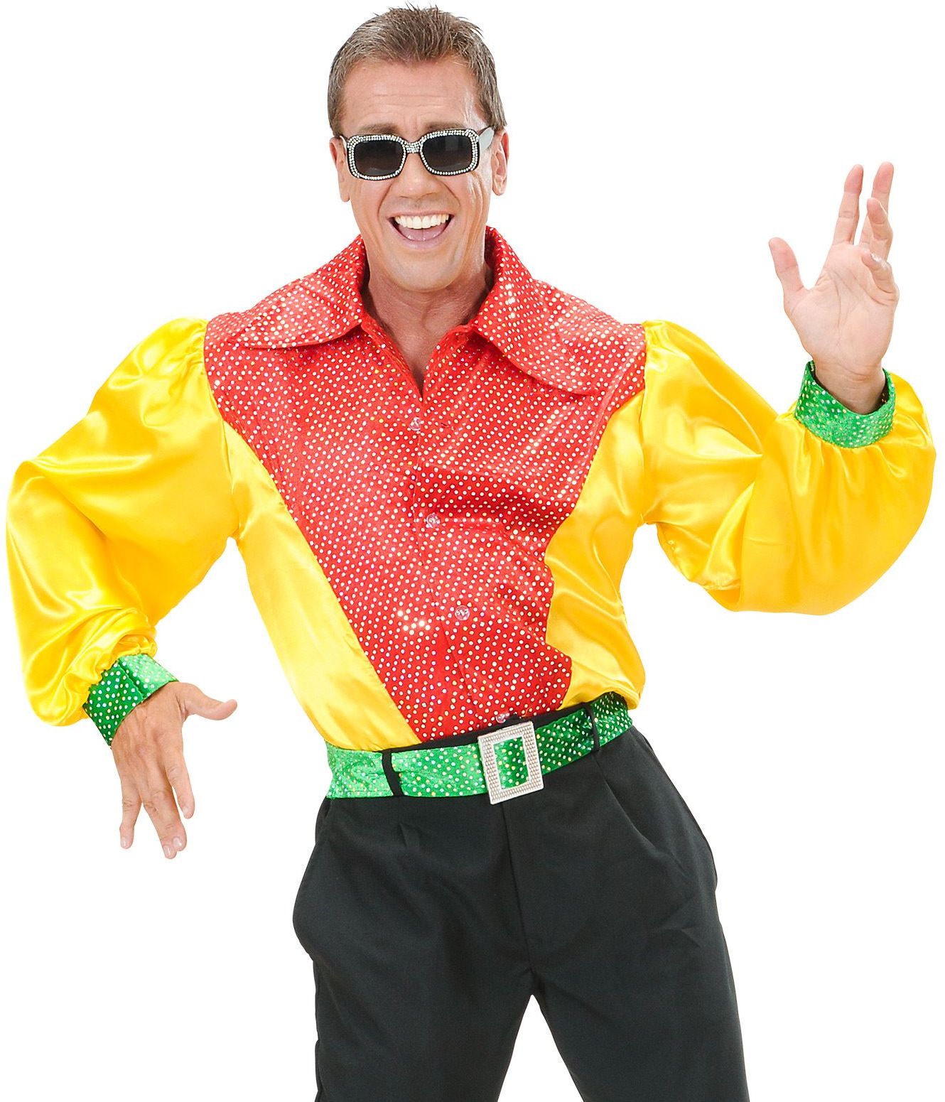 Satijnen Shirt met Pailletten Man