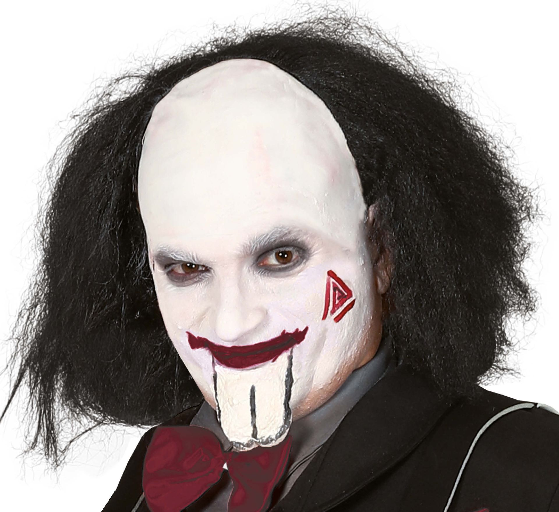 Saw Kaal Hoofd Pruik Zwart