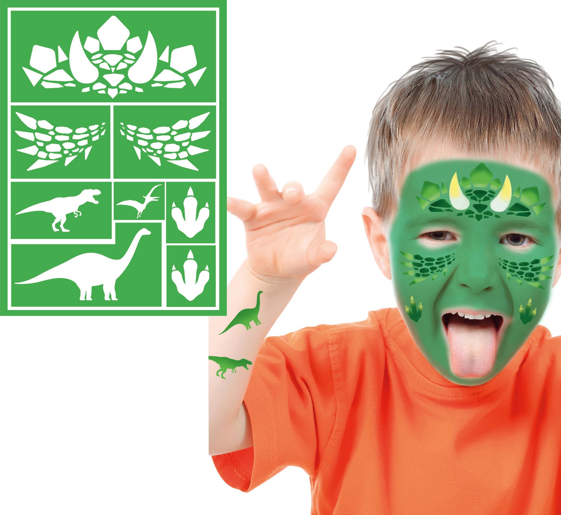 Schmink Sjablonen Kind Dinosaurus