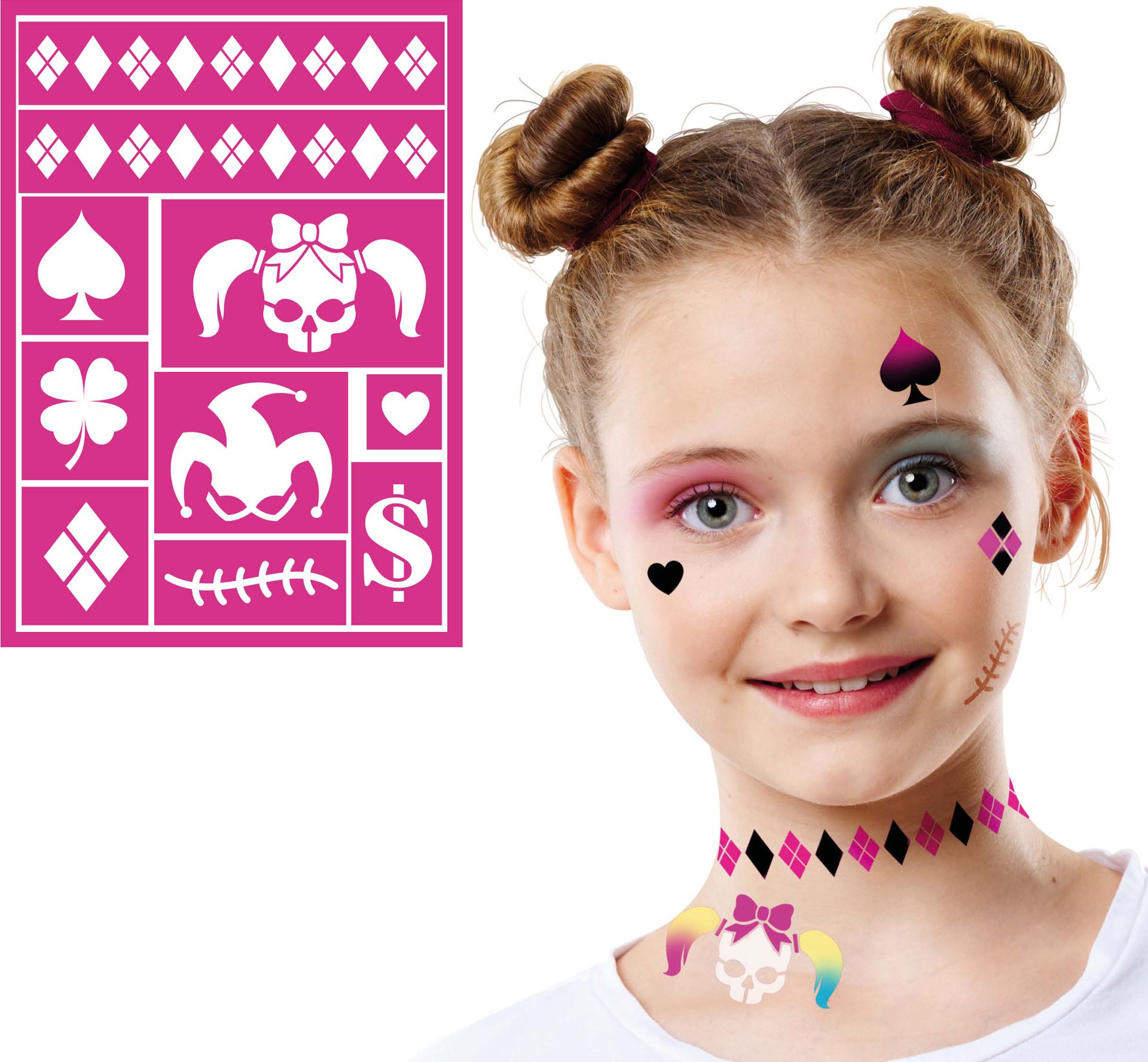 Schmink Sjablonen Kind Harley Quinn