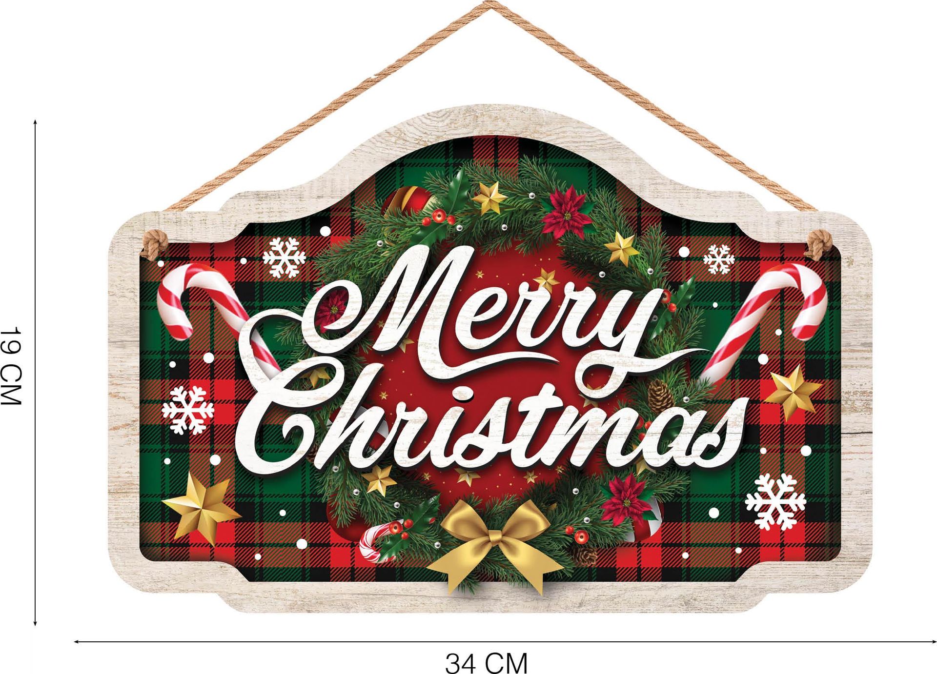 Schotse Ruit Kerst Wand Decoratie