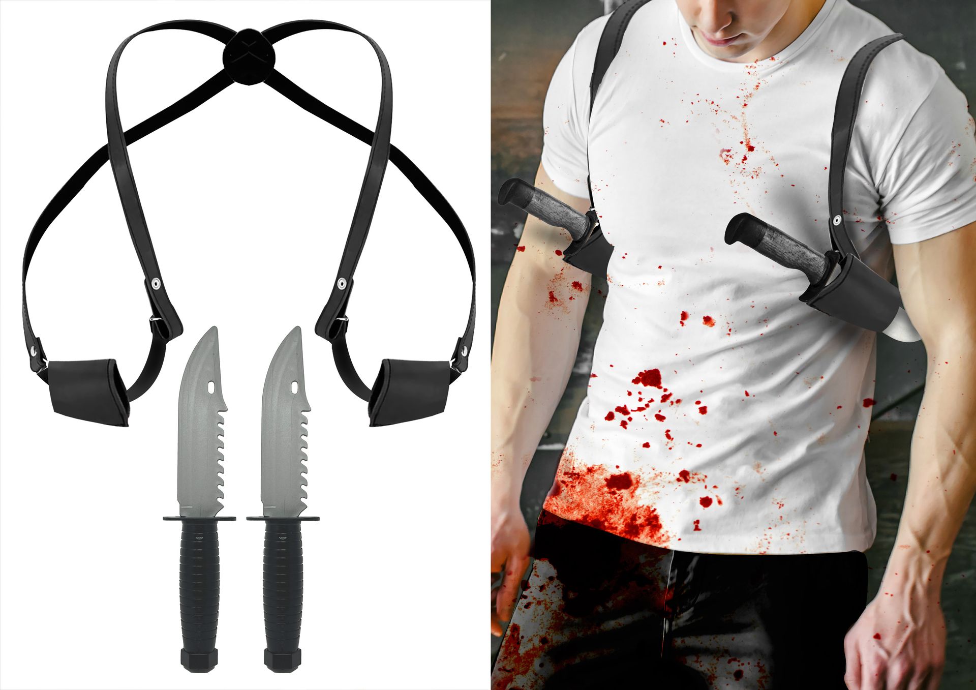 Schouderholster met Twee Messen